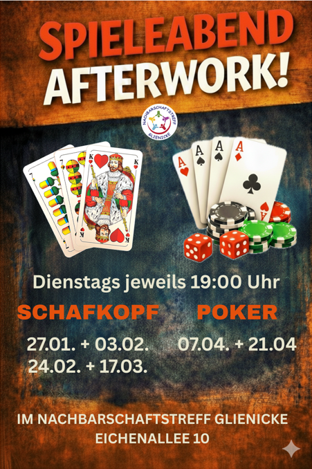 Karten auf dem Tisch in Glienicke