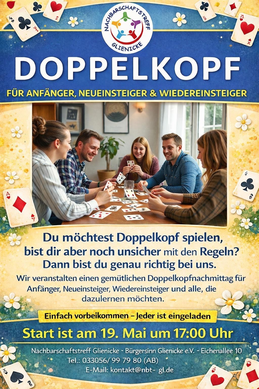 Karten auf dem Tisch in Glienicke