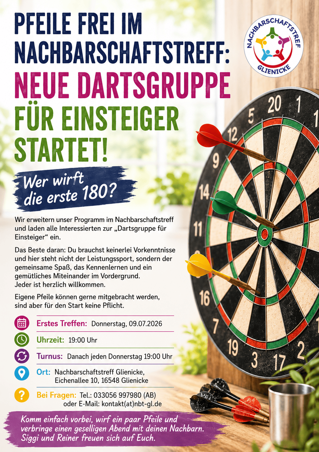 Karten auf dem Tisch in Glienicke